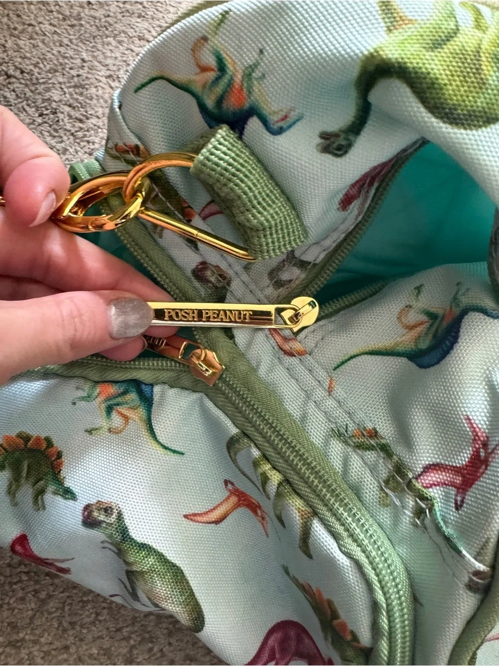 Posh Peanut Kid’s Buddy Dinosaur Duffle Bag